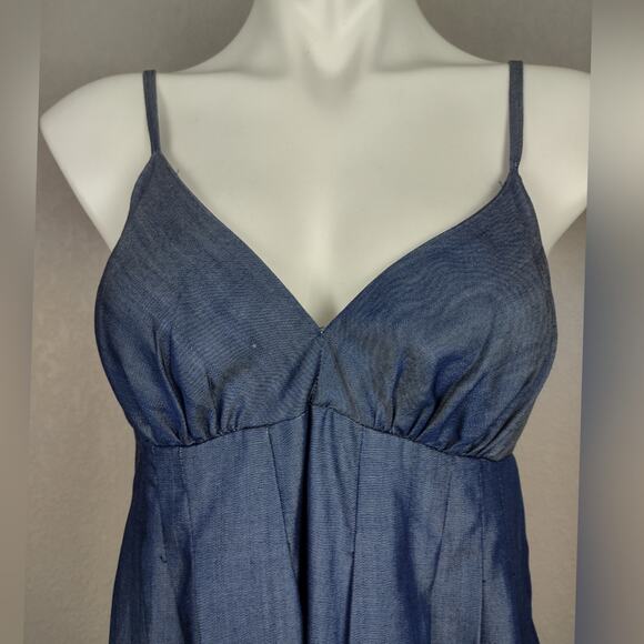 Saks Fifth Avenue Threads Maxi Denim Blue Slip Lyocell Dress Size Small - Picture 10 of 16